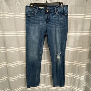 KUT FROM THE KLOTH / Boyfriend Straight Leg Distressed Highrise Jeans Size 14